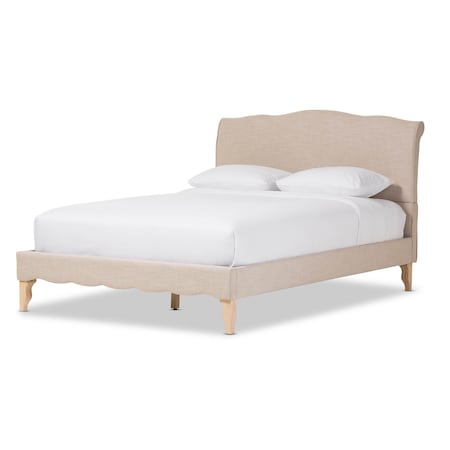 Baxton Studio Fannie Modern Style Beige Linen King Size Platform Bed 125-7013